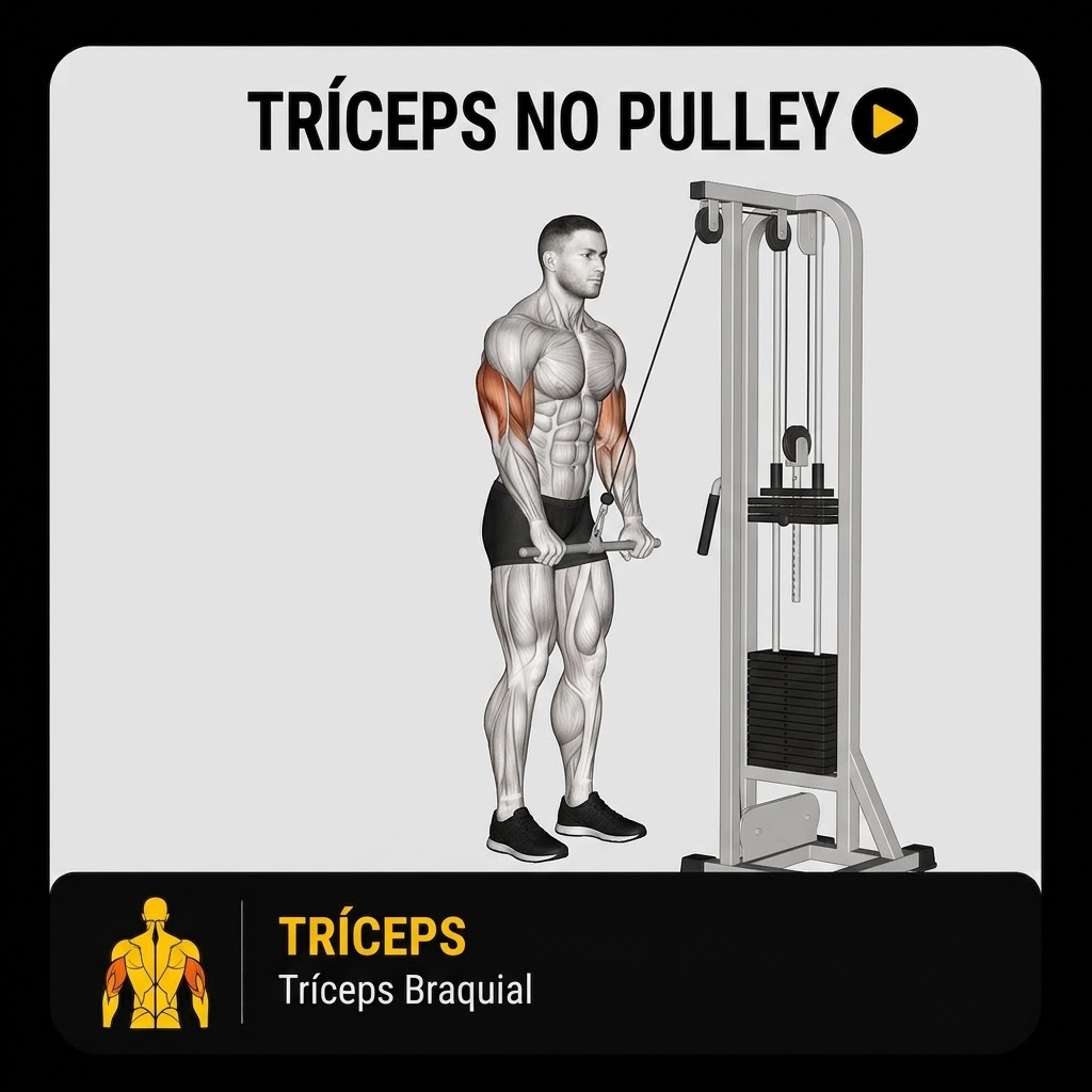 Tríceps no pulley, tríceps braquial