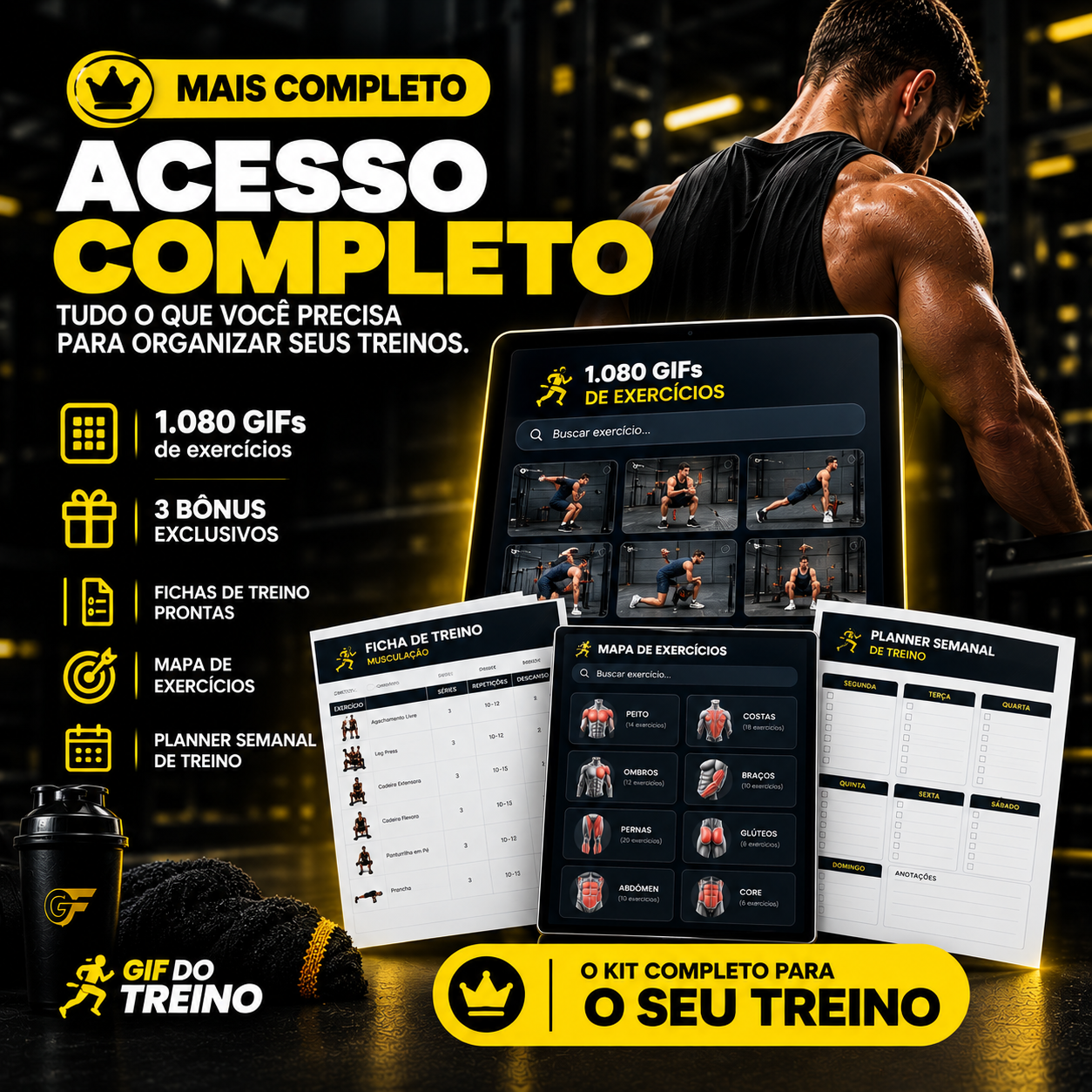 Acesso Completo: 1.080 GIFs, 3 bônus e benefícios do kit