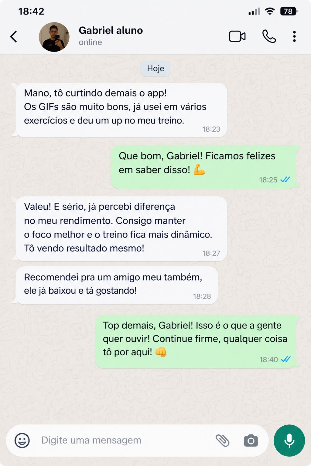 Print do depoimento de Gabriel